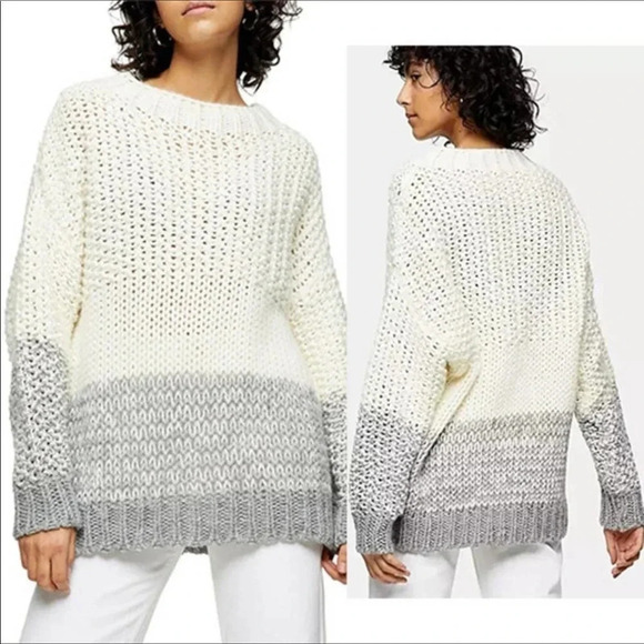 NWT TopShop Chunky Striped Knit Sweater 0-2 - Picture 1 of 5